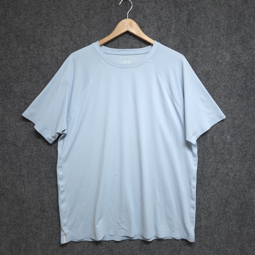 Alo Yoga Shirt Mens Large Sky Blue Idol Performance Seamless Crew Neck Tee